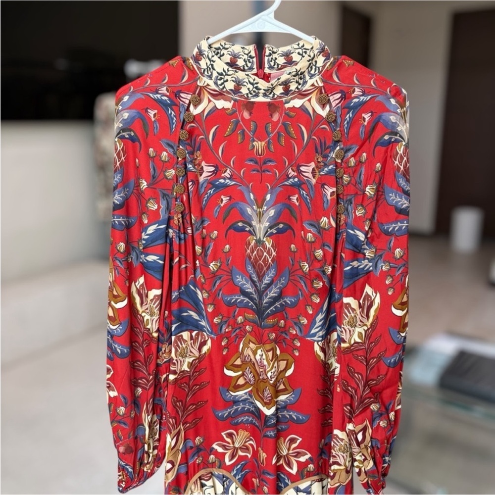 Farm Rio: Red Winter Breeze Lenzing Viscose Mini Dress - Picture 12 of 13